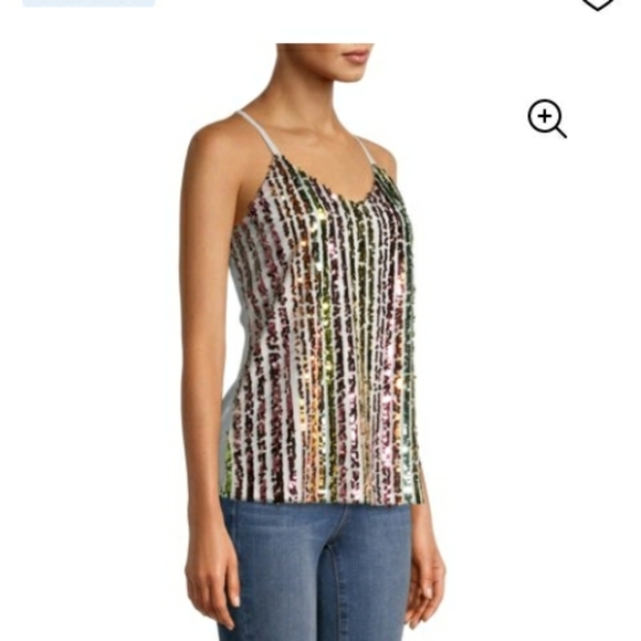 No Boundaries Juniors' Bar Back Sequin Cami - Picture 2 of 6